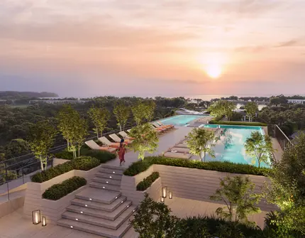 Laguna Aster Phuket luxury condo - rooftop view towards the sea