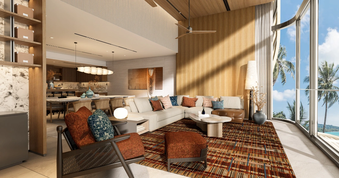 Banyan Tree Beach Residences Varuna - living room with view