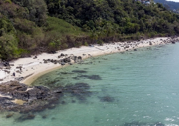 None Land Plot on Samui Unique 27 Rai oceanfront land drone view