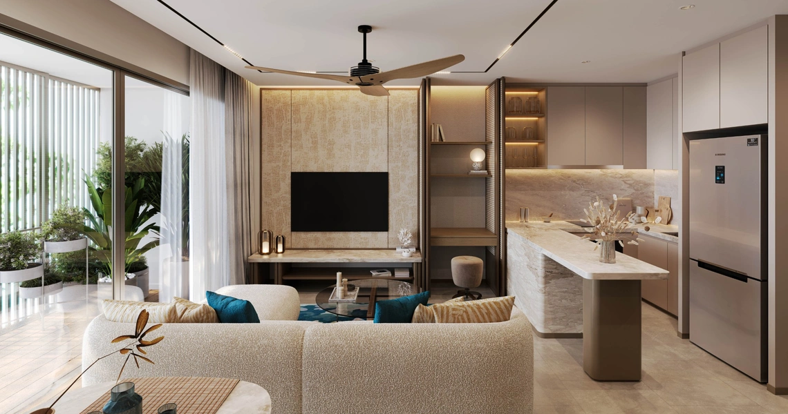 Laguna Aster Phuket luxury condo - 1-bedroom living room