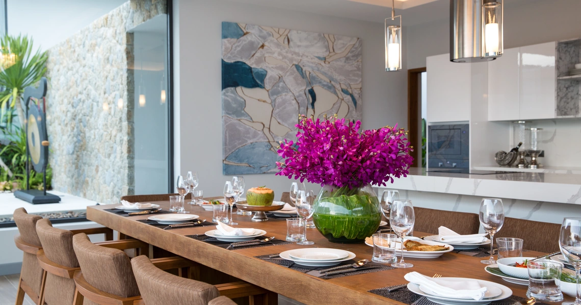 None Ultra-Luxury 7 Bedroom Beachfront Villa Samui - Dining table 2