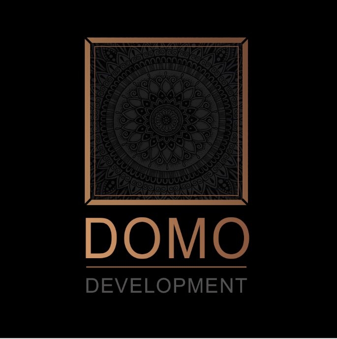 Domo Development logo on dark background
